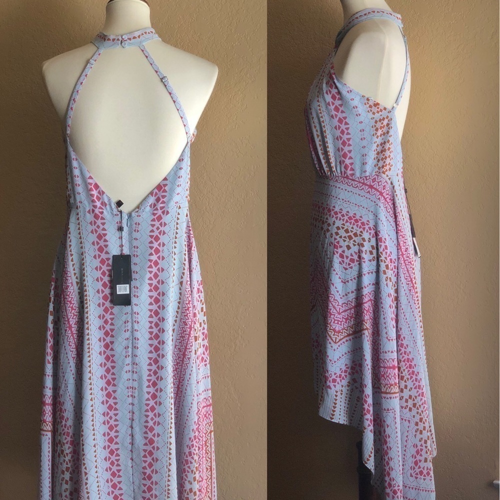 BCBGMAXAZRIA Danela Halter Geometric Dress Size 8 - Picture 8 of 9